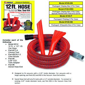 Mr. Nozzle Vac Tool Kit for Wet-Dry Shop Vacs - 12 ft. Hose